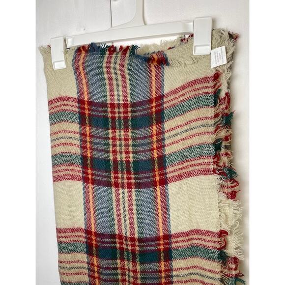 Plaid Blanket Scarf Cozy Chic Flannel Soft Wrap Fall Fringe Shawl Academia - Picture 2 of 11